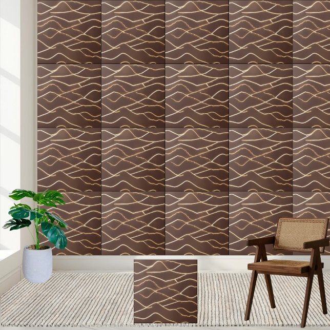 Snyggt Glossy Brown White Wall Golv Kitchen Kakelplatta (Stylish Glossy Brown White Wall Floor Kitchen Ceramic Tile)