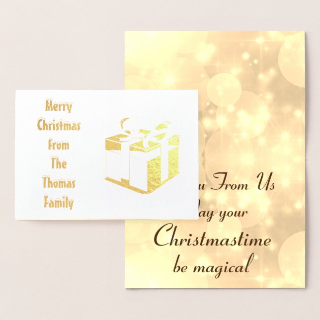 Snyggt Gold Foil-Personligen - jul Folierat Kort (Display)