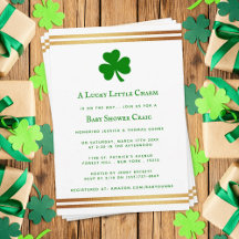 Snyggt Gold Foil St. Patrick Day Baby Shower