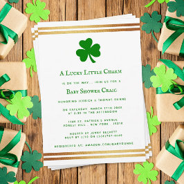 Snyggt Gold Foil St. Patrick Day Baby Shower Inbjudningar