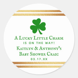 Snyggt Gold Foil St. Patrick Day Baby Shower Runt Klistermärke