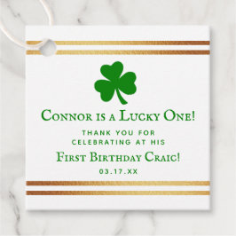 Snyggt Gold Foil St. Patrick's Day 1st Birthday Gåvor Etiketter