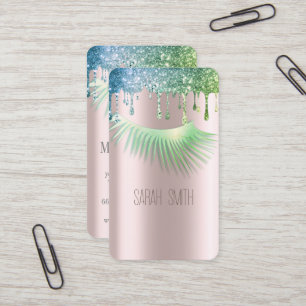 Snyggt Golde Ro Glitter Drives Eyelash Visitkort