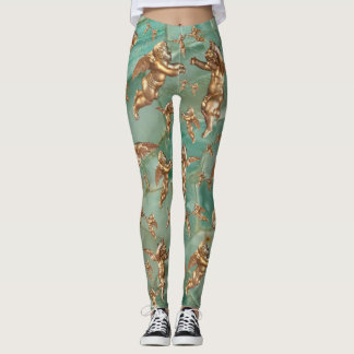 Snyggt Golden Änglar Aqua Turquise Leggings