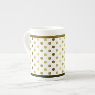 Snyggt Golden Polka Dot Bone China Mugg Benporslin Mugg
