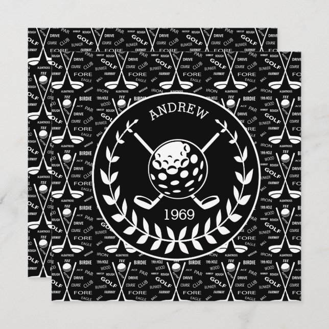 Snyggt Golf-händelse Inbjudningar (Fram/baksida)