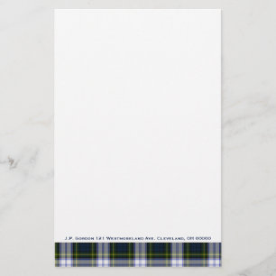 Snyggt Gordon Dress Plaid Anpassningsbar Stationä Brevpapper
