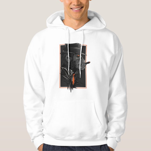 Snyggt Gorilla Mafia Art | Cigar-Smoking Gorilla Hoodie (Framsida)