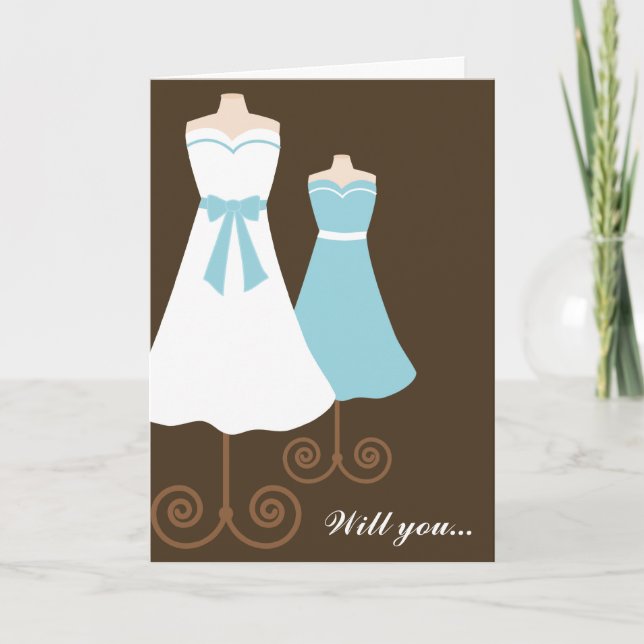 Snyggt Gown Bridesmaid Card Inbjudan (Framsida)