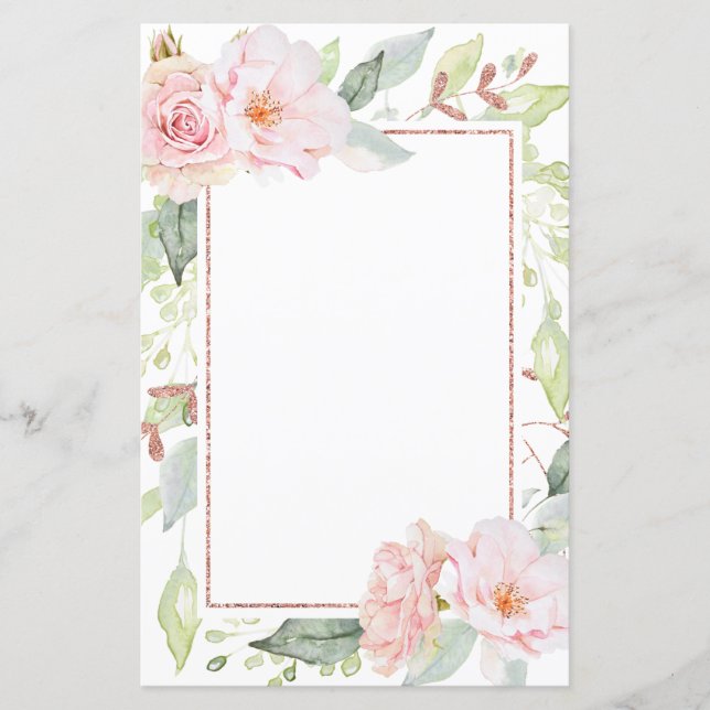Snyggt, Gracful Rosa  Personal Stationery (Framsida)