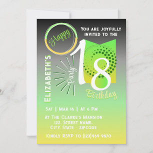 Snyggt Gradient med Geometric Mönster Birthday Inbjudningar