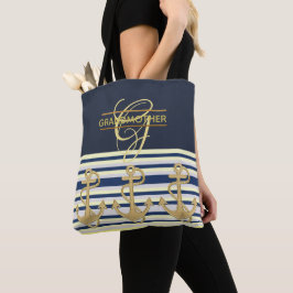 Snyggt GRANDMOTHER Tote Monogrammed Tygkasse