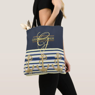 Snyggt GRANDMOTHER Tote Monogrammed Tygkasse