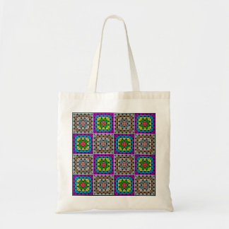 Snyggt Granny Square Mönster Cotton Tote Bag Tygkasse
