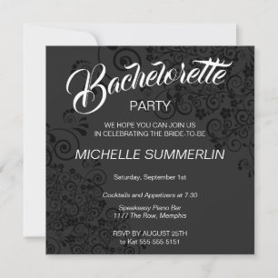 Snyggt Gräns Bachelorette-partiets inbjudan