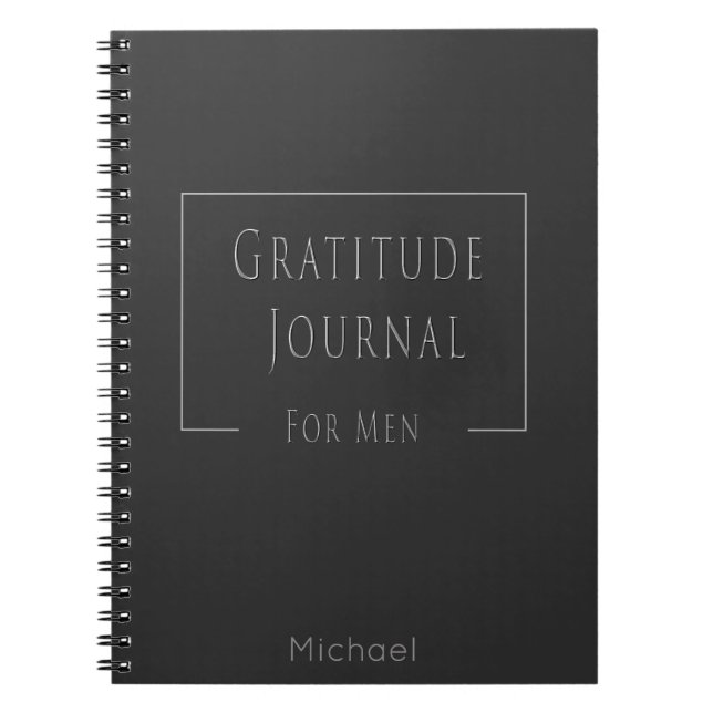 Snyggt Gratitude Journal för manar Mörk Grått Anteckningsbok (Framsidan)
