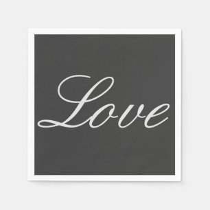Snyggt Grått Background Kärlek Bröllop Pappersservett