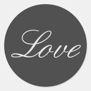 Snyggt Grått Background Kärlek Bröllop Runt Klistermärke