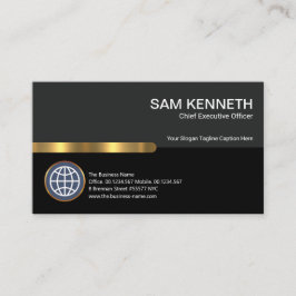 Snyggt Grått Black Columns Guld Rand CEO Founder Visitkort