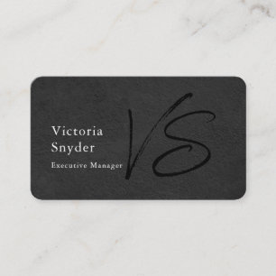 Snyggt Grått Black Monogram Professionell Visitkort
