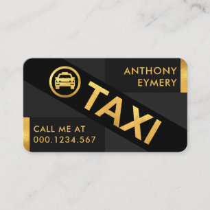 Snyggt Grått Blocks Guld Linjer Taxi Cab Visitkort