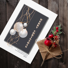 Snyggt Grått Guld jul Baubles Julkort