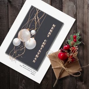 Snyggt Grått Guld jul Baubles Julkort