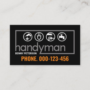 Snyggt Grått Handyman Signage Ram Visitkort