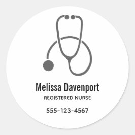 Snyggt Grått Illustration på Black Classic Round Runt Klistermärke