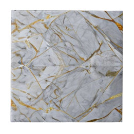 Snyggt Grått Marble med Guld Veined Ceramic Tile Kakelplatta