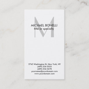 Snyggt Grått Monogram Svartvit Affärskort Visitkort