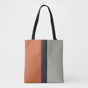 Snyggt Grått Navy Orange Red Rand Mönster Tygkasse
