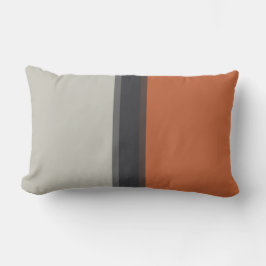 Snyggt Grått Navy Orange Red Rand Mönster Utomhuskudde