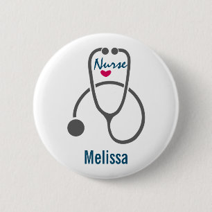 Snyggt Grått Nursing Stethoscope Illustration Knapp