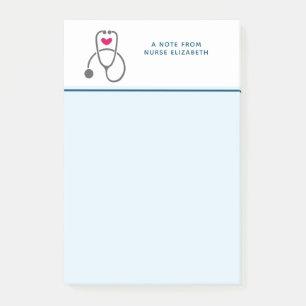 Snyggt Grått Nursing Stethoscope Illustration Post-it Block