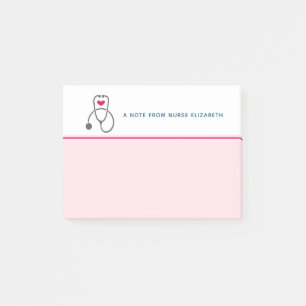 Snyggt Grått Nursing Stethoscope Illustration Post-it Block