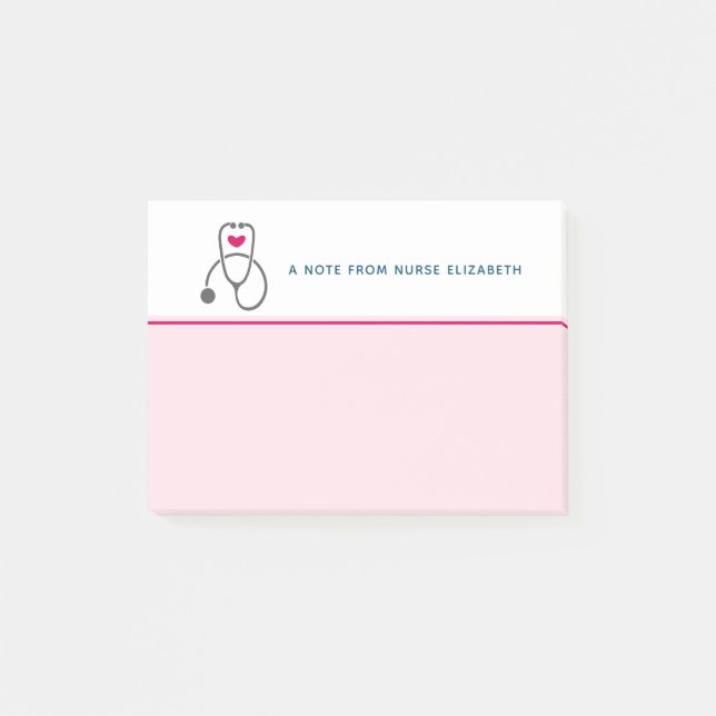 Snyggt Grått Nursing Stethoscope Illustration Post-it Block (Framsida)