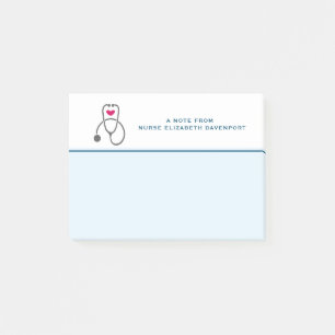 Snyggt Grått Nursing Stethoscope Illustration Post-it Block