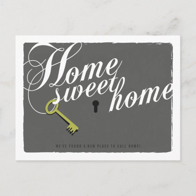 Snyggt Grått Nytt adress vykort för meddelande (Framsida)