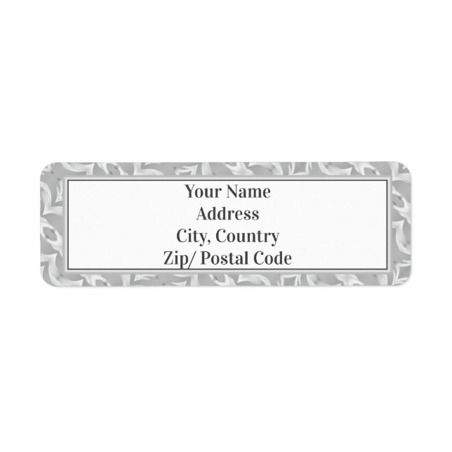Snyggt Grått och vit Returadress Etikett (Framsidan)