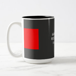 Snyggt Grått Red Minimalist Modern Två-Tonad Mugg