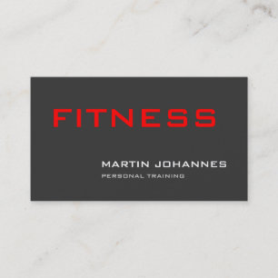 Snyggt Grått Red Personal Trainer Affärskort Visitkort