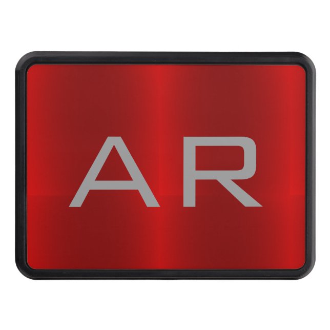 Snyggt Grått Red Trendig Monogram Dragkroksskydd (Framsidan)