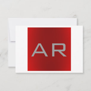 Snyggt Grått Red Trendig Monogram Inbjudningar
