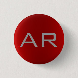 Snyggt Grått Red Trendig Monogram Knapp