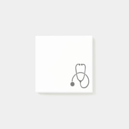 Snyggt Grått Stetoscope på Pastellblått Post-it Block