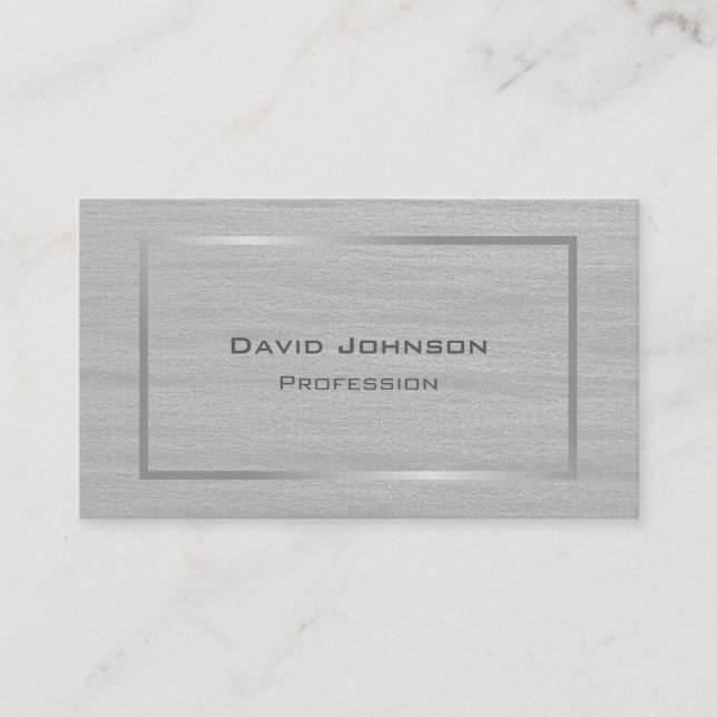 Snyggt Grått Struktur Print Elegant Silver Ram Visitkort (Framsida)