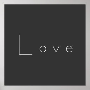 Snyggt Grått White Kärlek Bröllop Poster