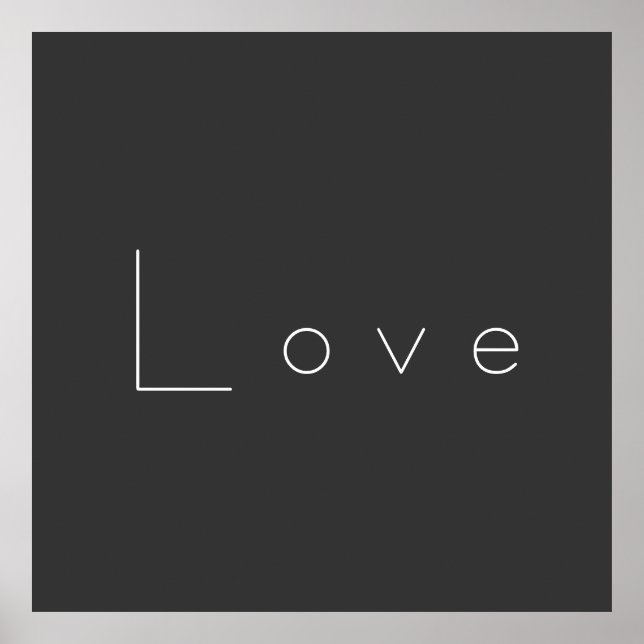 Snyggt Grått White Kärlek Bröllop Poster (Framsidan)