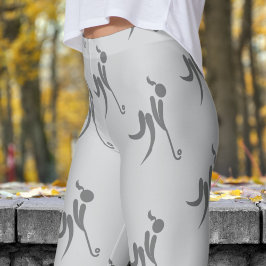 Snyggt Grått Womens Hockey Mönster Leggings